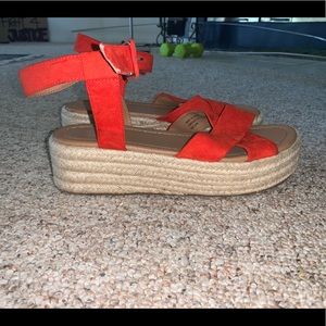 Red espadrille sandals